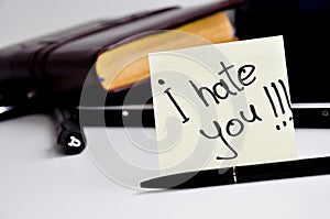 I hate you sticker note