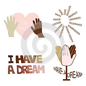 I have a dream typography on a white background for MLK Day