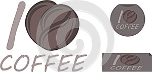 I I love coffee stickers collection