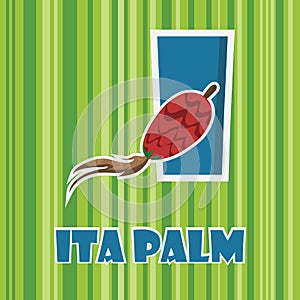 I for ita palm. Vector illustration decorative background design