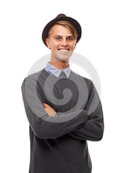 I know my style. Studio portrait of a stylish young man isolated on white.