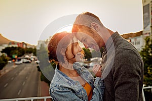 I know what love means because of you. a happy young couple enjoying a romantic moment in the city.