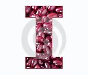 I, Letter of the Alphabet - Red adzuki bean - Phaseolus vulgaris