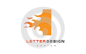 I Letter Flame Logo Design. Fire Logo Lettering Concept.