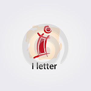 I Letter Icon Design Single Isolated Logo Design Brand Corporate Identity Template Vector Monogram Emblem Illustration Brand