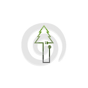 I Letter tree Logo, Concept Letter I + icon tree vector