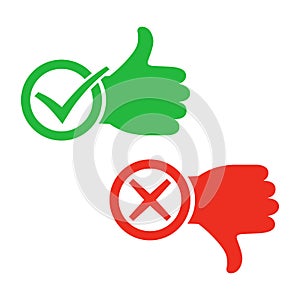 I like and dislike signs. Vector illustration