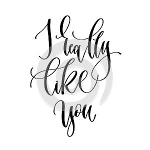 I really like you - hand lettering overlay typography element