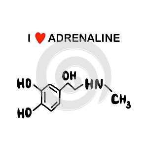 I love adrenaline hand drawn vector illustration in cartoon comic style