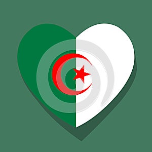 I love Algeria. Algeria flag heart vector illustration