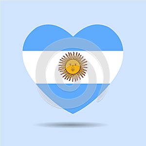 I love Argentina. Argentina flag  heart vector  illustration