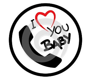 I Love Baby Phone Icon Design