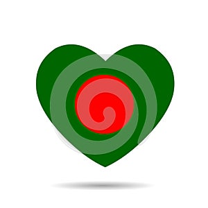 I love Bangladesh .Bangladesh flag heart vector illustration isolated on white background