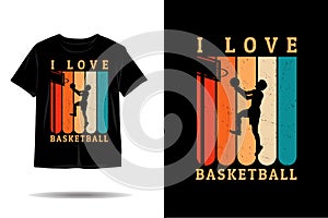 I love basketball silhouette t shirt design