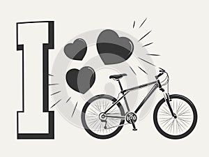 I love bicycle print design - print with bicycle and hearts