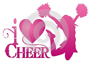 I Love Cheer With Jumping Cheerleader