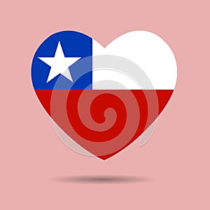 I love Chile. Chile flag heart vector illustration