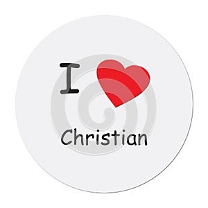 I love christian on white