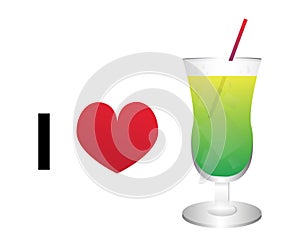 I love cocktail vector icon