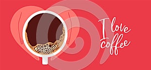 I love coffee concept banner