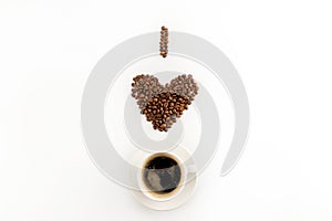 I love coffee concept with cup of coffee