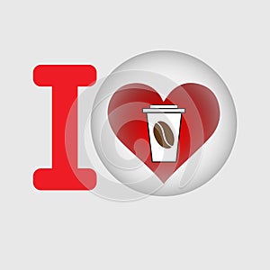 I love coffee with a heart and a coffee paper cup