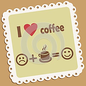 I love coffee. Retro vector icon