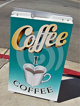 I Love Coffee Street Signage