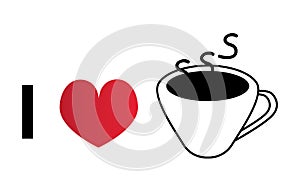 I love coffee vector icon