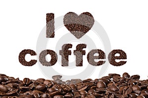 I love coffee written in beans