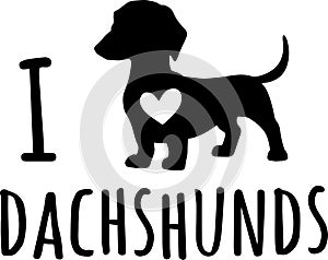 I love dachshunds, dog, animal, pet, vector illustration file