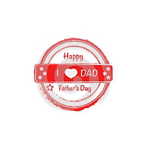 I love dad vector stamp