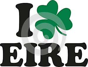 I love Eire with shamrock