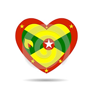 I love Grenada,Grenada flag vector heart vector illustration isolated on white background