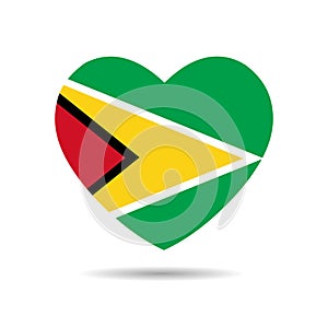 I  love Guyana.Guyana flag heart vector illustration isolated on white background