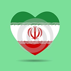 I love Iran , Iran flag heart vector illustration