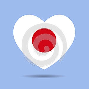 I love Japan, Japan flag heart vector illustration