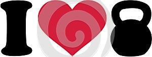 I love kettlebell icon