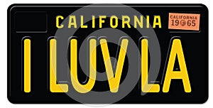 I love LA Los Angeles California License Plate retro vintage