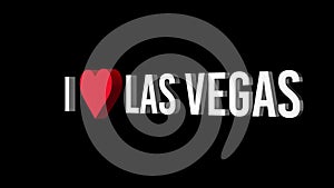 I love Las Vegas. Text and heart 3d. Alpha channel