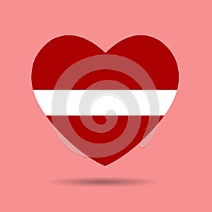 I love Latvia, Latvia flag heart vector illustration