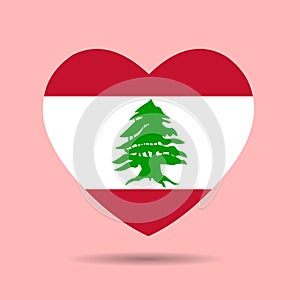 I love Lebanon , Lebanon flag heart vector illustration