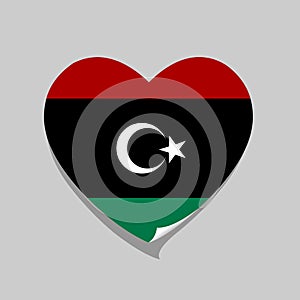 I love Libya flag heart