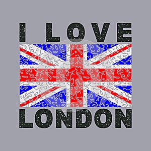 I love London City, typography, graphics