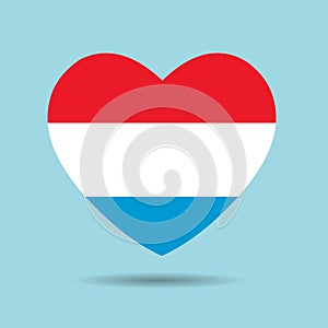 I love Luxembourg, Luxembourg flag heart vector illustration