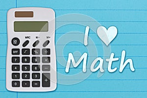 I love math on retro blue lined school paper