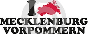 I love Mecklenburg-Western Pomerania with map german