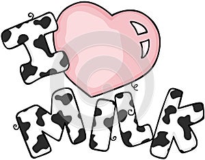 I love milk word text logo