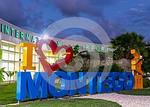 I love Montego Bay/ I heart Montego Bay sign at the Sangster International Airport