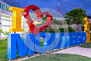 I love Montego Bay/ I heart Montego Bay sign at the Sangster International Airport